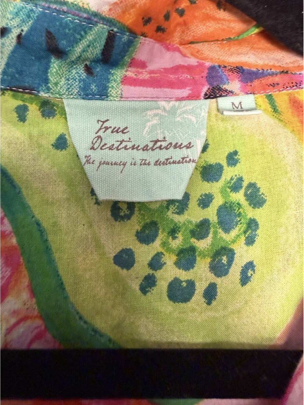 Anthropologie True Destinations Cotton Colorful Fruit Printed Tunic Blouse Med. - Picture 5 of 7